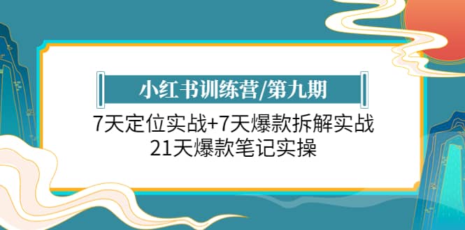 小红书训练营/第九期：7天定位实战+7天爆款拆解实战，21天爆款笔记实操-天天有课网