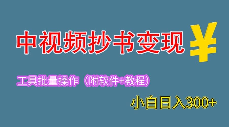2023中视频抄书变现（附工具+教程），一天300+，特别适合新手操作的副业-天天有课网
