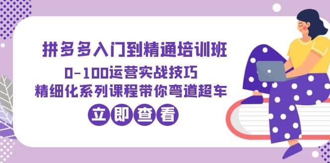 2023拼多多入门到精通培训班：0-100运营实战技巧 精细化系列课带你弯道超车-天天有课网