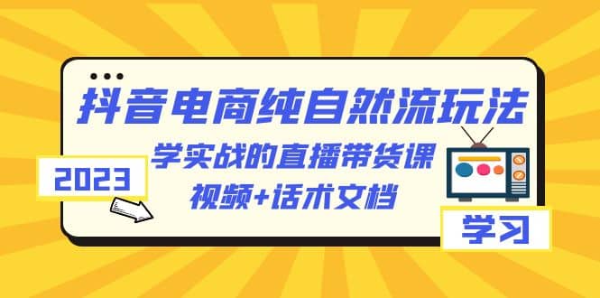 2023抖音电商·纯自然流玩法：学实战的直播带货课，视频+话术文档-天天有课网