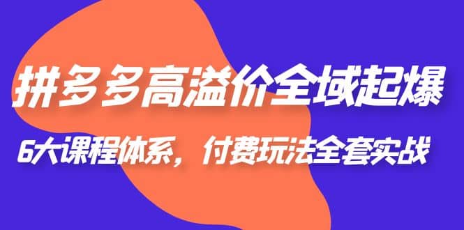 拼多多-高溢价 全域 起爆，6大课程体系，付费玩法全套实战-天天有课网