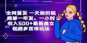 全网首发 一天做的视频够一年发。一小时收入500+最新美女视频多宫格玩法-天天有课网