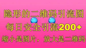 隐形的二维码引流图，缩小是图片，放大是二维码，每日安全引流200+-天天有课网