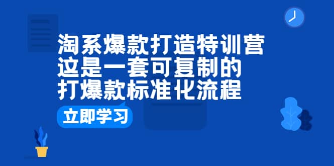 淘系爆款打造特训营：这是一套可复制的打爆款标准化流程-天天有课网