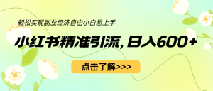 小红书精准引流,小白日入600+,轻松实现副业经济自由(教程+1153G资源)-天天有课网