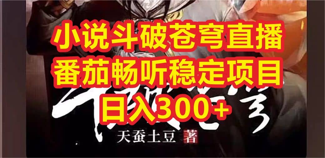 小说斗破苍穹直播，番茄畅听日入300+稳定项目-天天有课网