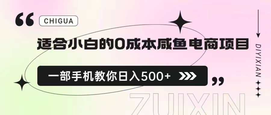 适合小白的0成本咸鱼电商项目，一部手机，教你如何日入500+的保姆级教程-天天有课网