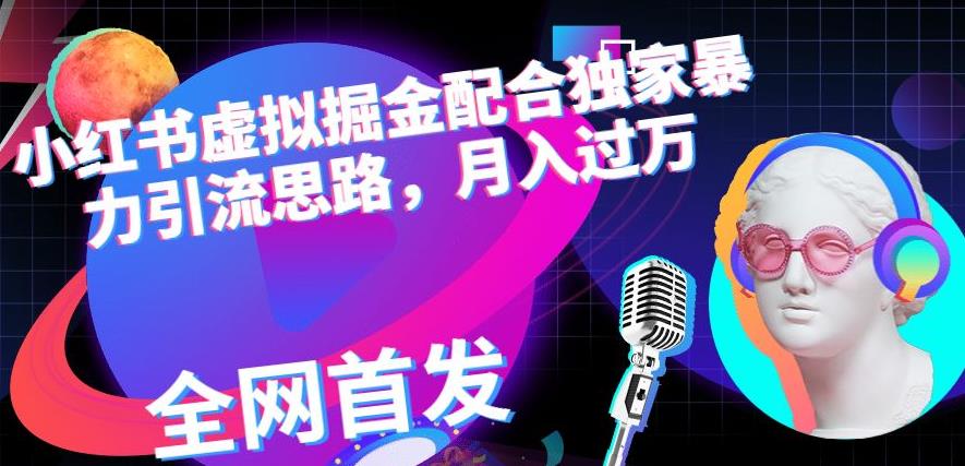 小红书虚拟掘金配合独家首发暴力引流思路，月入过万【揭秘】-天天有课网