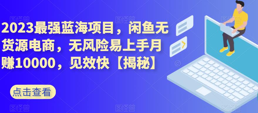 2023最强蓝海项目，闲鱼无货源电商，无风险易上手月赚10000，见效快【揭秘】-天天有课网