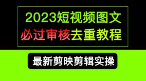 2023短视频和图文必过审核去重教程，剪映剪辑去重方法汇总实操，搬运必学-天天有课网