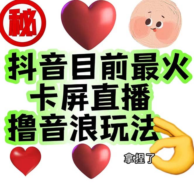 外面收费1980抖音卡屏直播玩法 一个抖音号可以撸几百到几千不等【详细玩法】-天天有课网