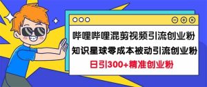 哔哩哔哩混剪视频引流创业粉日引300+知识星球零成本被动引流创业粉一天300+-天天有课网