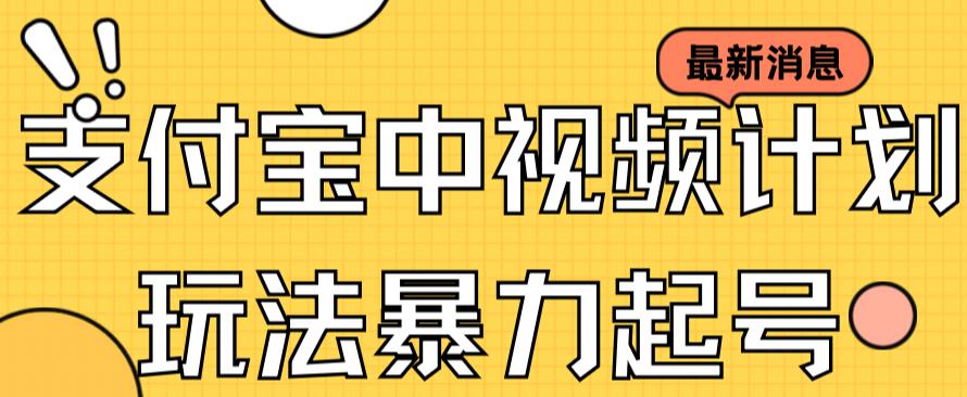 支付宝中视频玩法暴力起号影视起号有播放即可获得收益（带素材）-天天有课网