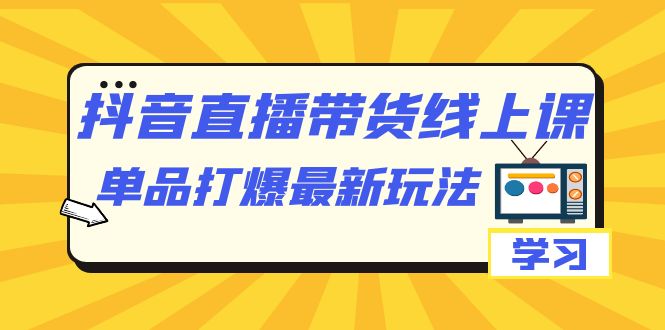 抖音·直播带货线上课，单品打爆最新玩法（12节课）-天天有课网