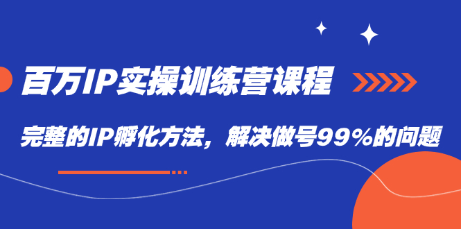 百万IP实战训练营课程，完整的IP孵化方法，解决做号99%的问题-天天有课网