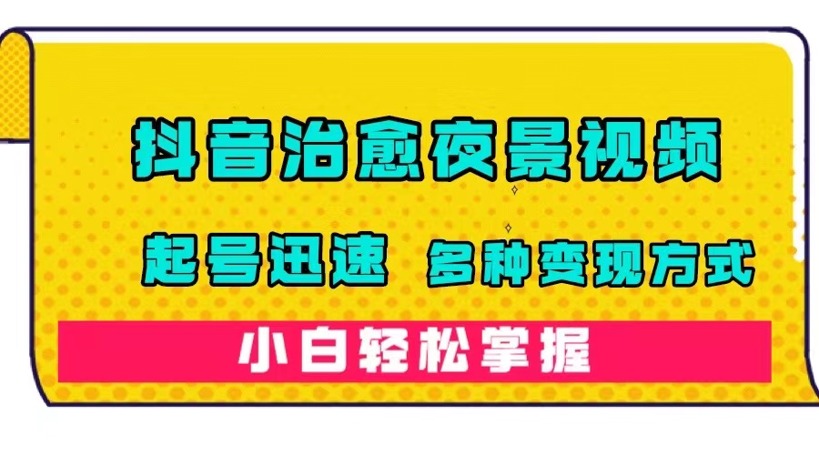 抖音治愈系夜景视频，起号迅速，多种变现方式，小白轻松掌握（附120G素材）-天天有课网
