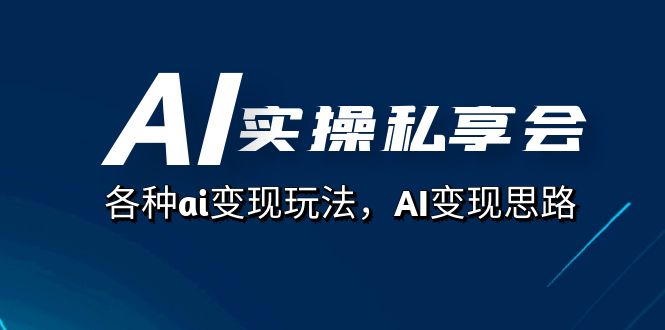 AI实操私享会，各种ai变现玩法，AI变现思路（67节课）-天天有课网