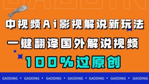 中视频AI影视解说新玩法，一键翻译国外视频搬运，百分百过原创-天天有课网