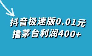 抖音极速版0.01元撸茅台，一单利润400+-天天有课网