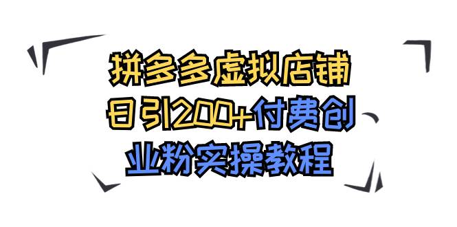 拼多多虚拟店铺日引200+付费创业粉实操教程-天天有课网