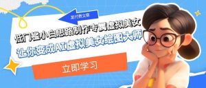 某付费文章:低门槛小白思路制作专属虚拟美女 让你变成AI虚拟美女绘图大师-天天有课网