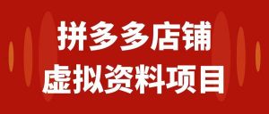 拼多多店铺虚拟项目,教科书式操作玩法,轻松月入1000+-天天有课网