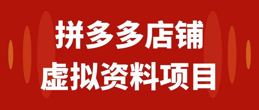 拼多多店铺虚拟项目，教科书式操作玩法，轻松月入1000+-天天有课网