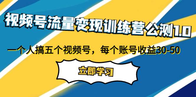 视频号流量变现训练营公测1.0：一个人搞五个视频号，每个账号收益30-50-天天有课网