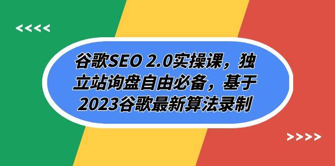 谷歌SEO 2.0实操课，独立站询盘自由必备，基于2023谷歌最新算法录制（94节-天天有课网