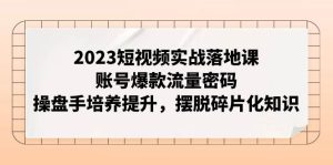 2023短视频实战落地课,账号爆款流量密码,操盘手培养提升,摆脱碎片化知识-天天有课网