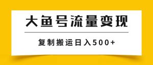 大鱼号流量变现玩法，播放量越高收益越高，无脑搬运复制日入500+-天天有课网