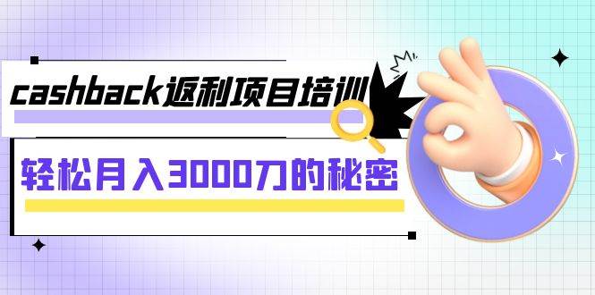 cashback返利项目培训：轻松月入3000刀的秘密（8节课）-天天有课网