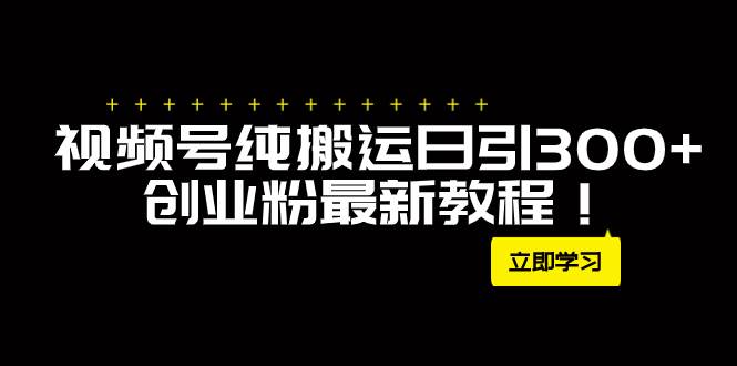 外面卖2580视频号纯搬运日引300+创业粉最新教程！-天天有课网