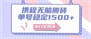 无门槛搬砖项目玩法,无脑搬运复制单号月入1500+,矩阵操作收益更高-天天有课网