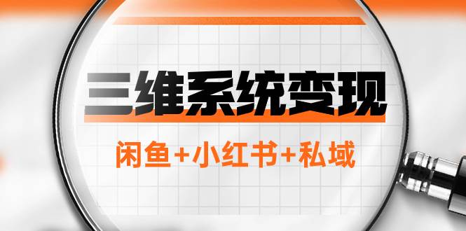 三维系统变现项目：普通人首选-年入百万的翻身项目，闲鱼+小红书+私域-天天有课网
