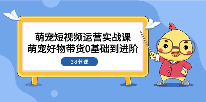 萌宠·短视频运营实战课：萌宠好物带货0基础到进阶（38节课）-天天有课网