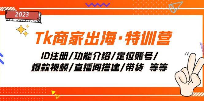 Tk商家出海·特训营：ID注册/功能介绍/定位账号/爆款视频/直播间搭建/带货-天天有课网