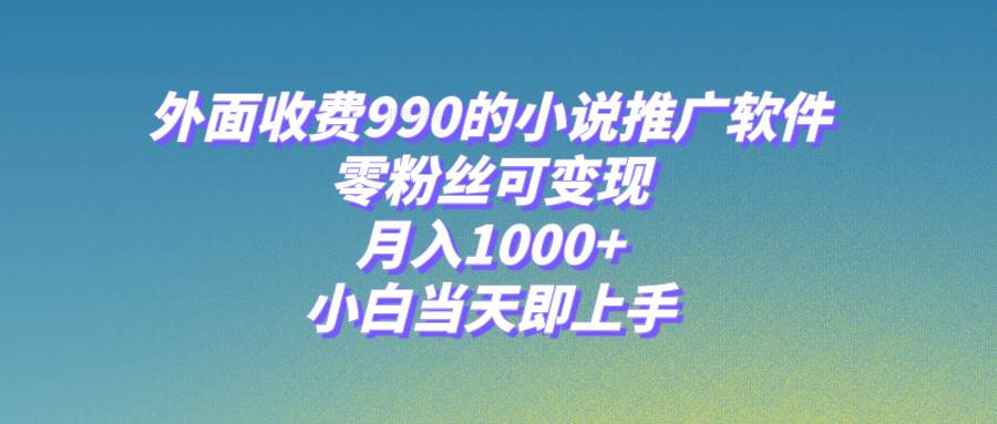 小说推广软件，零粉丝可变现，月入1000+，小白当天即上手【附189G素材】-天天有课网