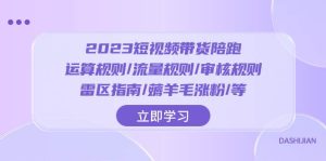 2023短视频·带货陪跑:运算规则/流量规则/审核规则/雷区指南/薅羊毛涨粉..-天天有课网