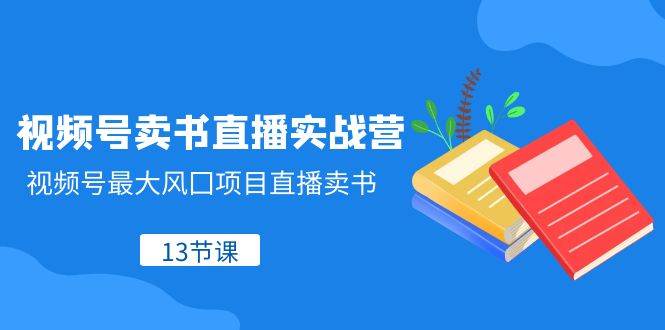 视频号-卖书直播实战营，视频号最大风囗项目直播卖书（13节课）-天天有课网