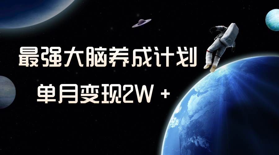 冷门虚拟项目，最强大脑养成计划，一个月变现2W＋-天天有课网