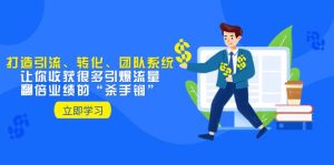 教你打造引流、转化、团队系统，让你收获很多引爆流量、翻倍业绩的“杀手锏”-天天有课网