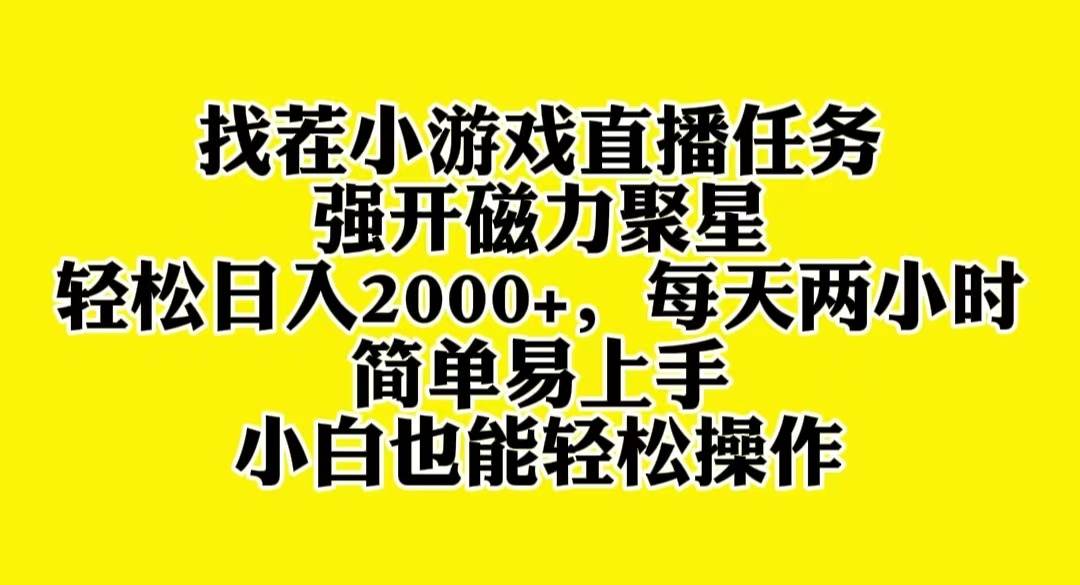 找茬小游戏直播，强开磁力聚星，轻松日入2000+，小白也能轻松上手-天天有课网