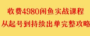 外面收费4980闲鱼无货源实战教程 单号4000+-天天有课网