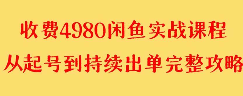 外面收费4980闲鱼无货源实战教程 单号4000+-天天有课网