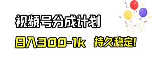 视频号分成计划，日入300-1k，持久稳定！-天天有课网