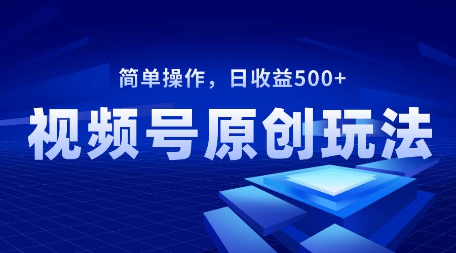 视频号原创视频玩法，日收益500+-天天有课网