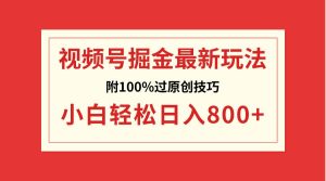 视频号掘金，小白轻松日入800+（附100%过原创技巧）-天天有课网