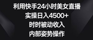 利用快手24小时美女直播,实操日入4500+,时时被动收入,内部姿势操作-天天有课网