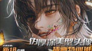 iPad插画课伪厚涂美型头像插画特训班（13节视频课）-天天有课网